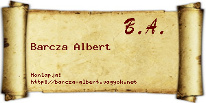 Barcza Albert névjegykártya