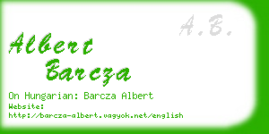 albert barcza business card